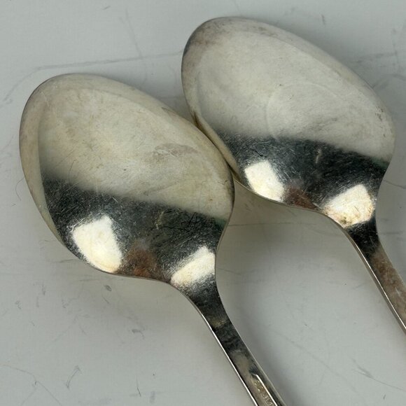 Oneida Community Coronation Silverplate Flatware 1936 2 Solid Serving Spoons 8.5 - Picture 1 of 8